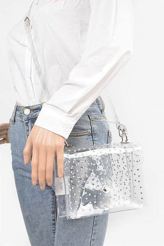 Rhinestone Cleared Crossbody Stadium Bag | Modern Boutique Fashion