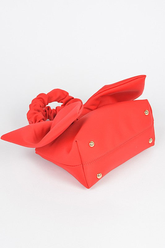 Crinkle Handle Large Bow Tie Clutch Bag | Modern Boutique Fashion