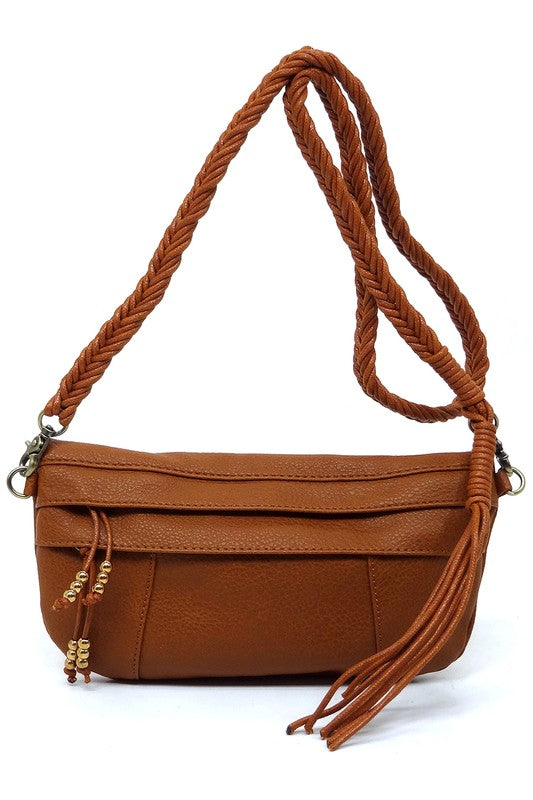 Braided Tassel Strap Crossbody Bag | Modern Boutique Fashion