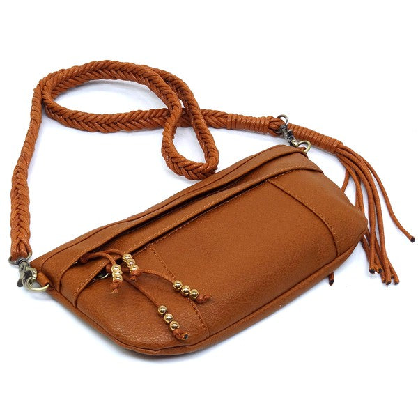 Braided Tassel Strap Crossbody Bag | Modern Boutique Fashion