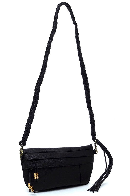 Braided Tassel Strap Crossbody Bag | Modern Boutique Fashion
