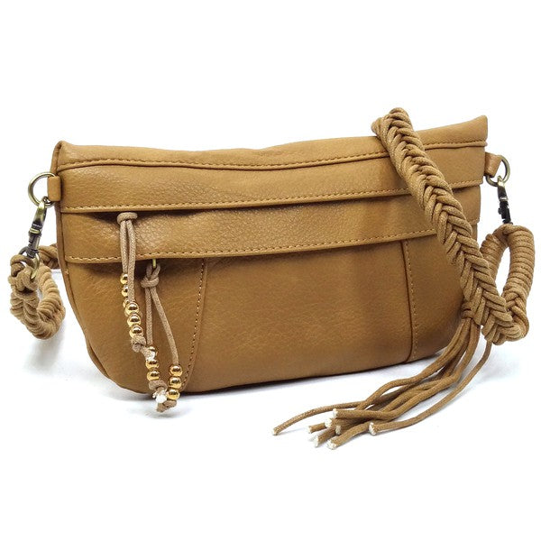 Braided Tassel Strap Crossbody Bag | Modern Boutique Fashion