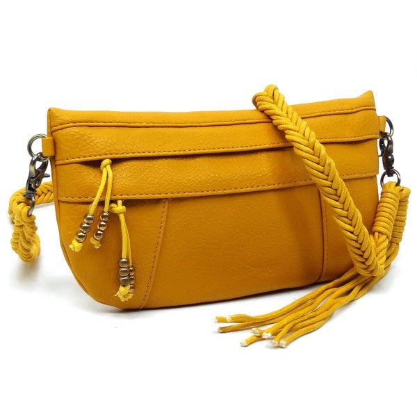 Braided Tassel Strap Crossbody Bag | Modern Boutique Fashion