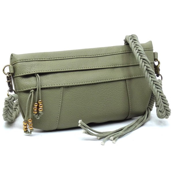 Braided Tassel Strap Crossbody Bag | Modern Boutique Fashion