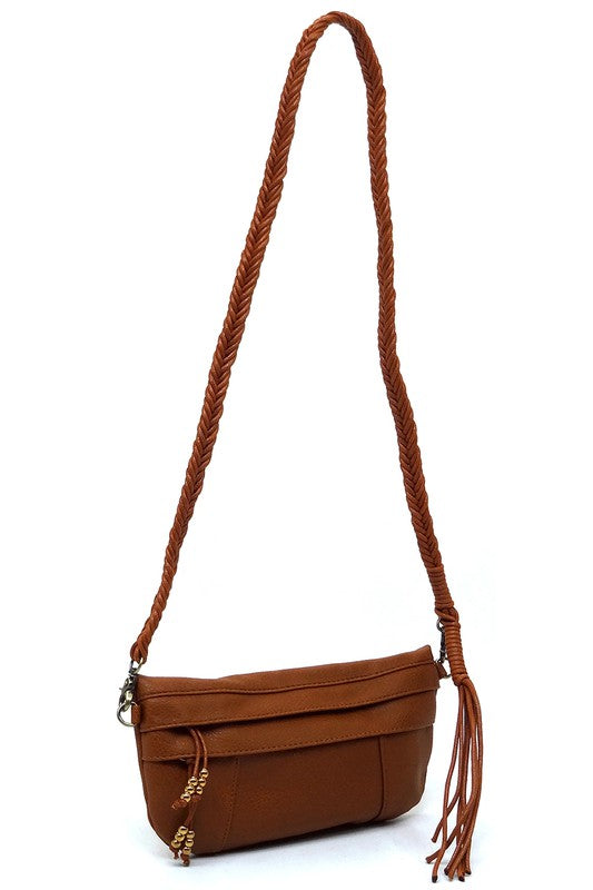 Braided Tassel Strap Crossbody Bag | Modern Boutique Fashion