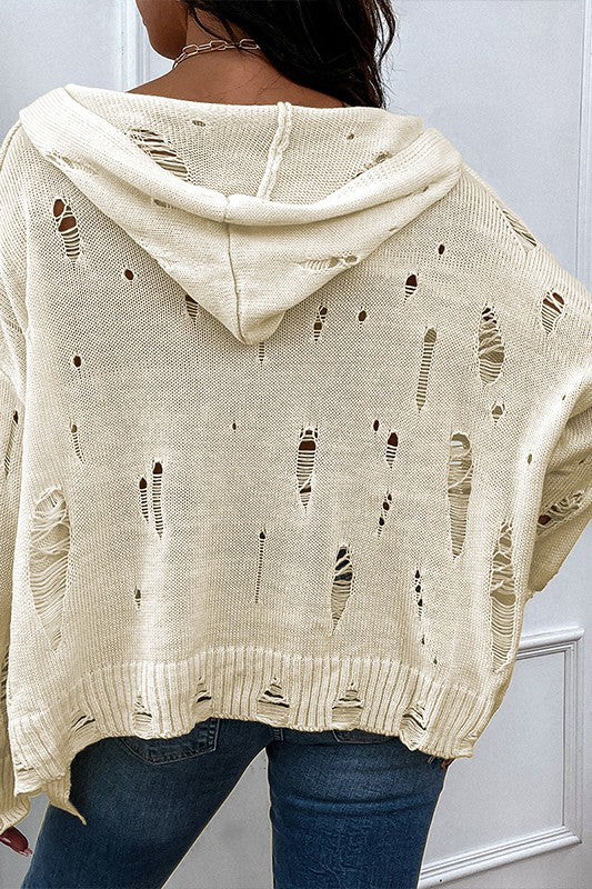 Cream& Orange Icon Fringed Hem Short Sweater | Modern Boutique Fashion
