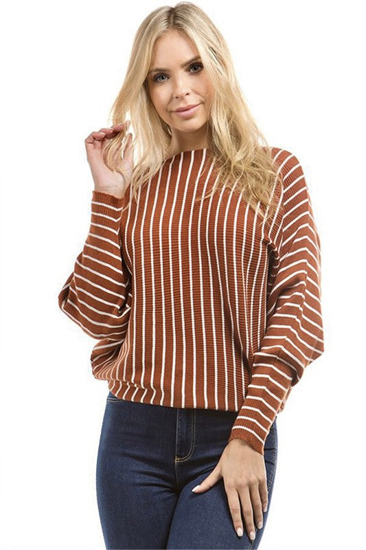 Brown Stripe Sweater | Modern Boutique Fashion