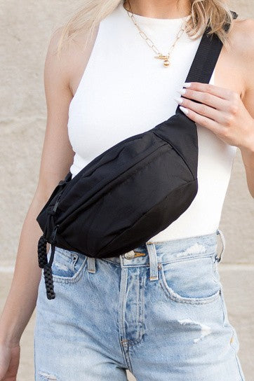 Marisa Nylon Crescent Sling Belt Bum Fanny Bag | Modern Boutique Fashion