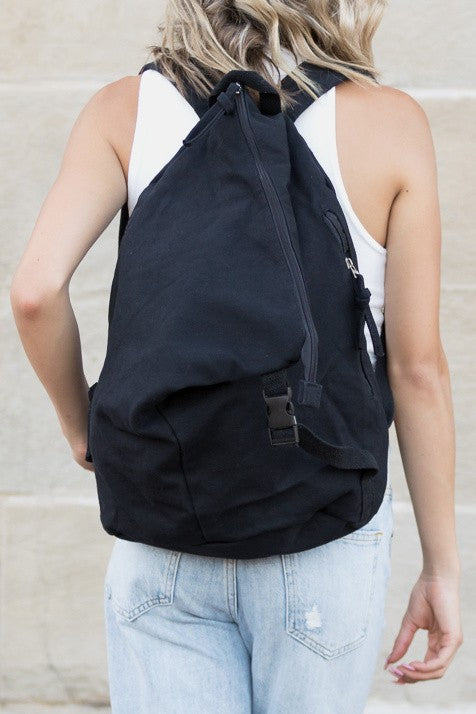 Kai Asymmetric Canvas Backpack | Modern Boutique Fashion