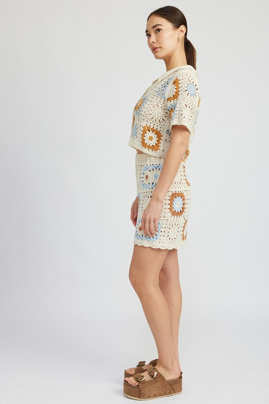 High Waist Crochet Mini Skirt | Modern Boutique Fashion