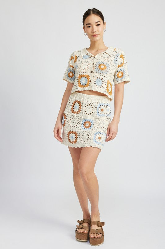 High Waist Crochet Mini Skirt | Modern Boutique Fashion