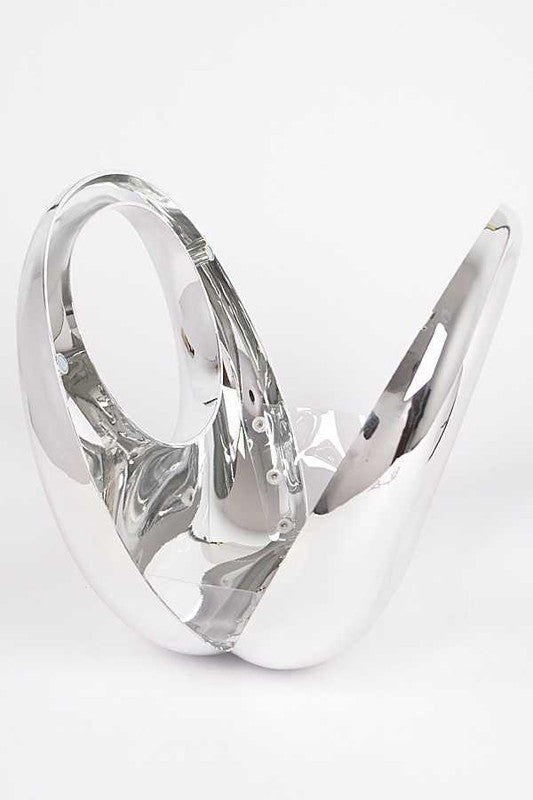 Polish Silver Molded Handle Box Clutch | Modern Boutique Fashion