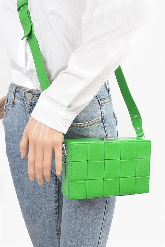 Weaved Textured Box Crossbody Bag | Modern Boutique Fashion