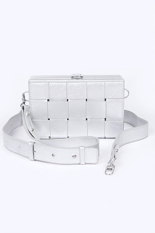 Weaved Textured Box Crossbody Bag | Modern Boutique Fashion
