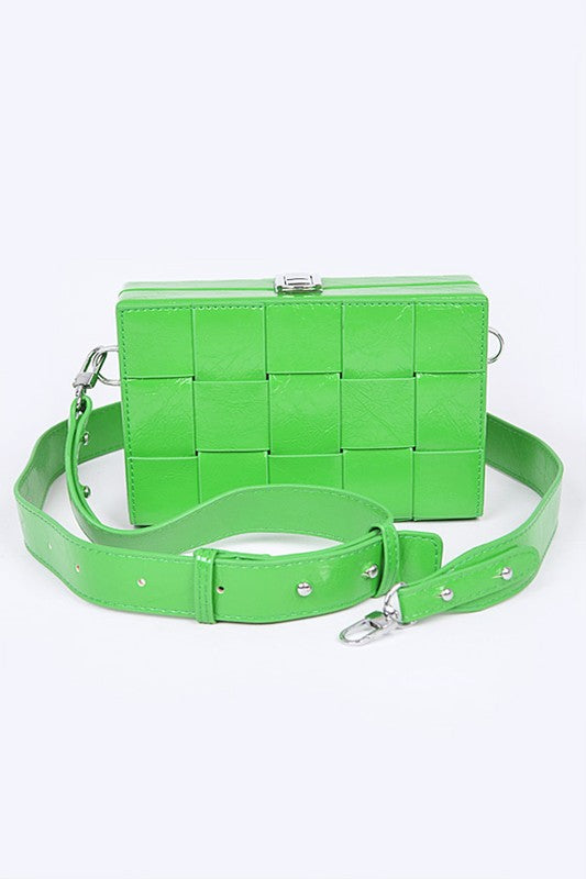 Weaved Textured Box Crossbody Bag | Modern Boutique Fashion