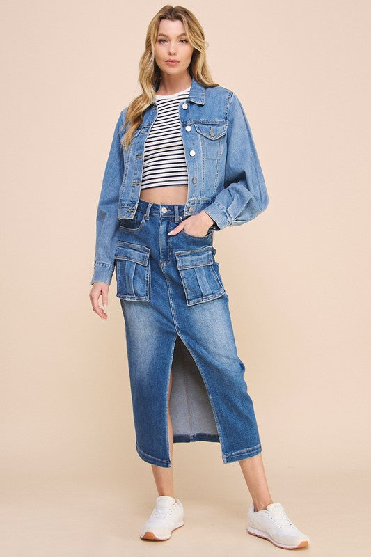 Front Slit Cargo Skirt | Modern Boutique Fashion