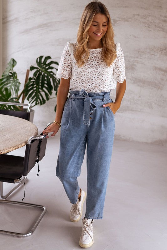 Crochet Lace Flower Embroidered Hallowed Blouse | Modern Boutique Fashion