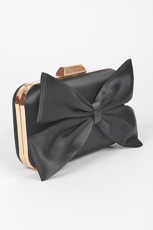 Satin Bowtie Box Clutch | Modern Boutique Fashion