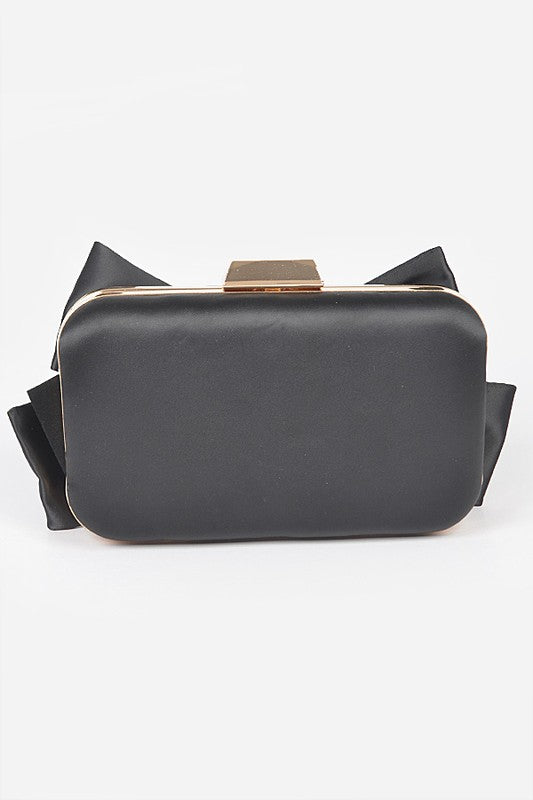 Satin Bowtie Box Clutch | Modern Boutique Fashion