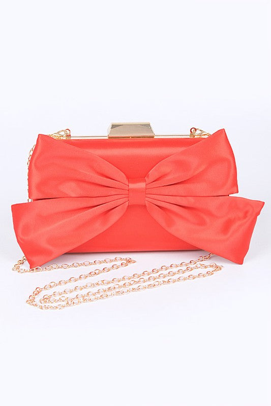 Satin Bowtie Box Clutch | Modern Boutique Fashion