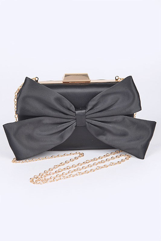 Satin Bowtie Box Clutch | Modern Boutique Fashion