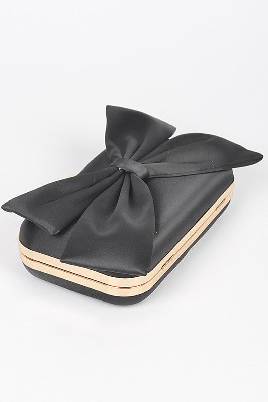 Satin Bowtie Box Clutch | Modern Boutique Fashion