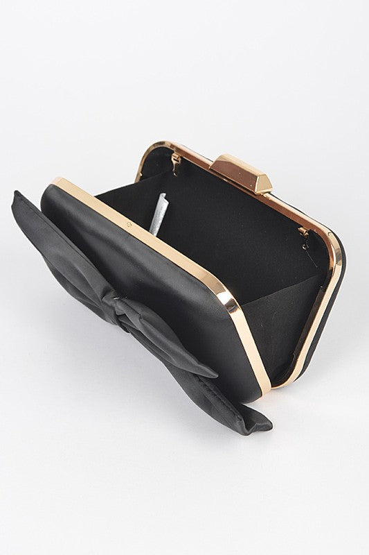 Satin Bowtie Box Clutch | Modern Boutique Fashion