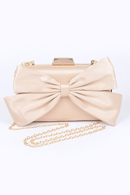 Satin Bowtie Box Clutch | Modern Boutique Fashion