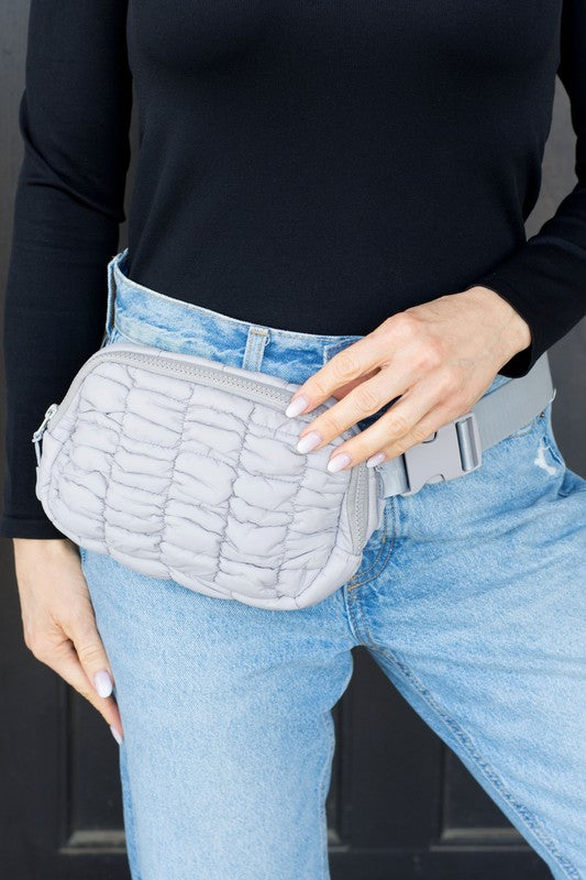 Anya Quilted Puffer Sling Belt Fanny Bum Bag | Modern Boutique Fashion