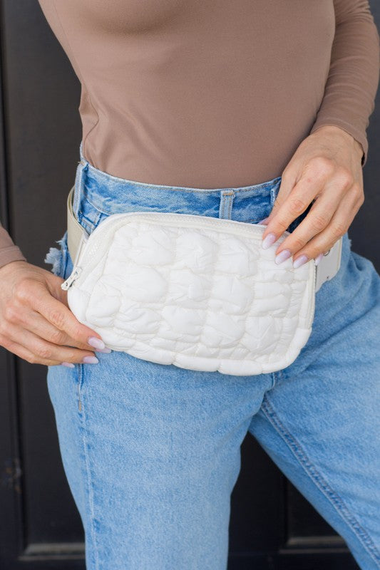 Anya Quilted Puffer Sling Belt Fanny Bum Bag | Modern Boutique Fashion