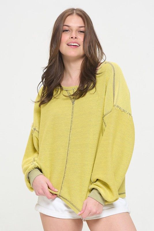 Long Dolman Sleeve Round Neck Casual Knit Sweater | Modern Boutique Fashion