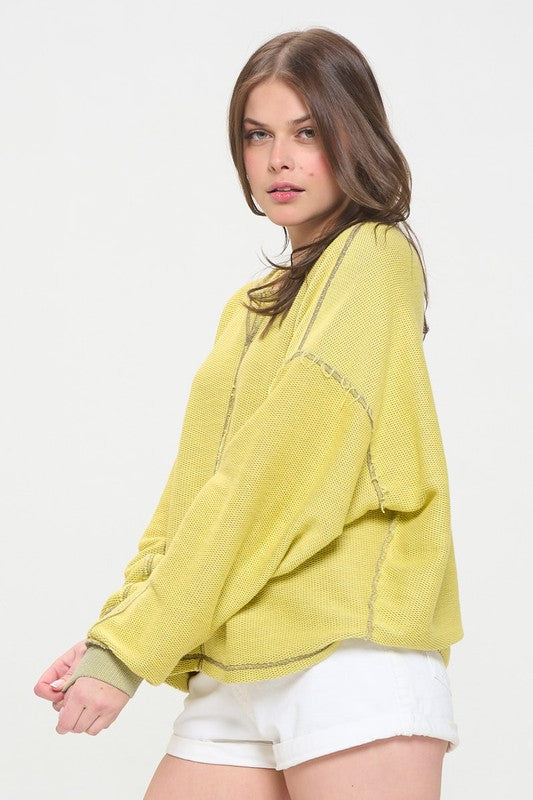 Long Dolman Sleeve Round Neck Casual Knit Sweater | Modern Boutique Fashion
