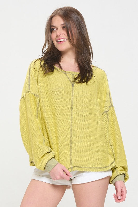 Long Dolman Sleeve Round Neck Casual Knit Sweater | Modern Boutique Fashion