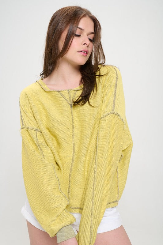 Long Dolman Sleeve Round Neck Casual Knit Sweater | Modern Boutique Fashion