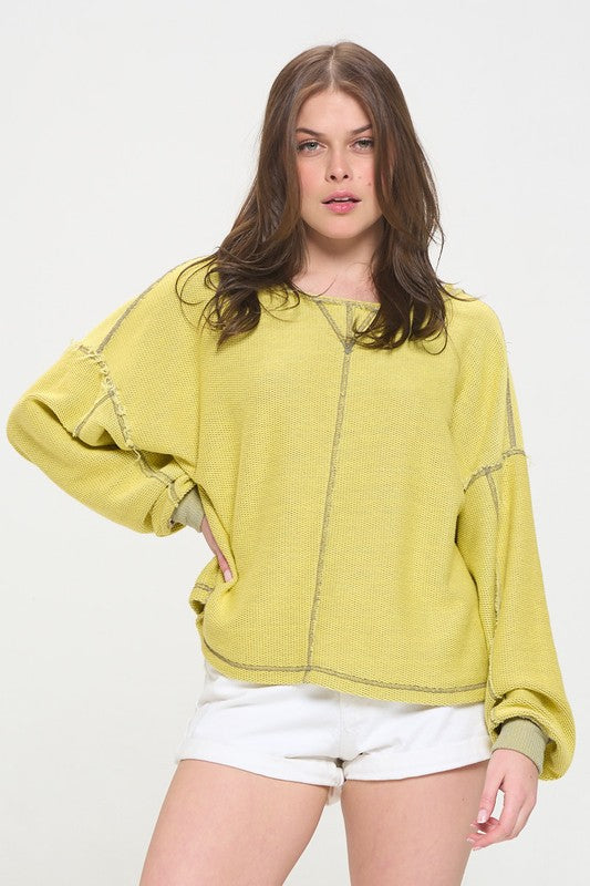 Long Dolman Sleeve Round Neck Casual Knit Sweater | Modern Boutique Fashion