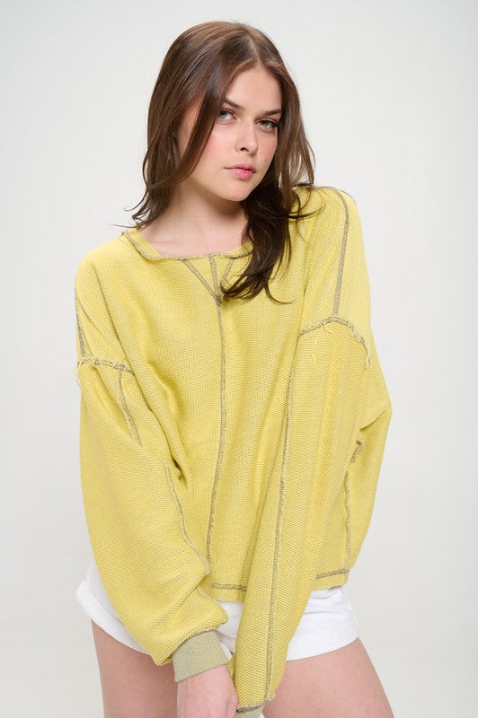 Long Dolman Sleeve Round Neck Casual Knit Sweater | Modern Boutique Fashion