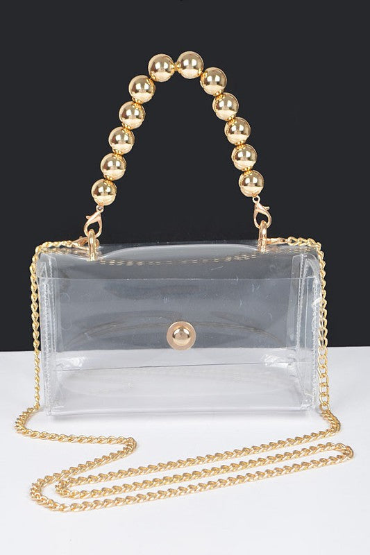 Beaded Handle Iconic Stadium Clutch Bag | Modern Boutique Fashion