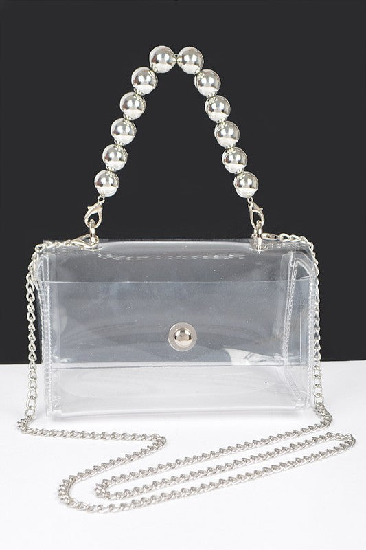 Beaded Handle Iconic Stadium Clutch Bag | Modern Boutique Fashion