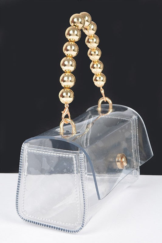 Beaded Handle Iconic Stadium Clutch Bag | Modern Boutique Fashion
