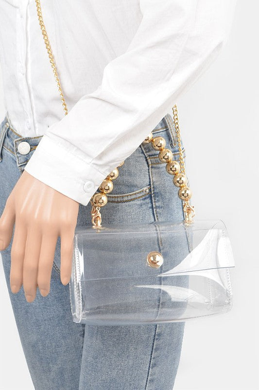 Beaded Handle Iconic Stadium Clutch Bag | Modern Boutique Fashion