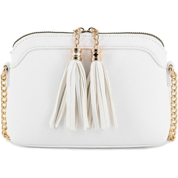 Tassel Small Crossbody Bag With Chain Strap | Modern Boutique Fashion