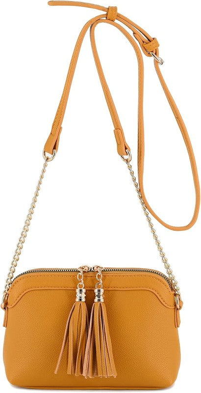Tassel Small Crossbody Bag With Chain Strap | Modern Boutique Fashion