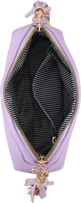 Tassel Small Crossbody Bag With Chain Strap | Modern Boutique Fashion