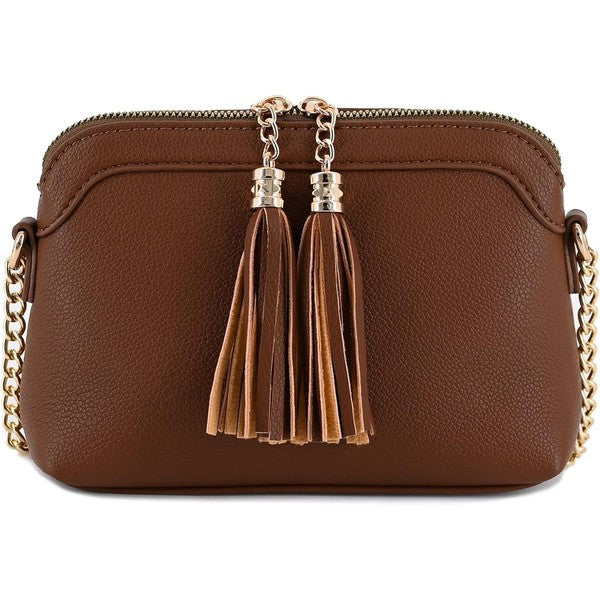 Tassel Small Crossbody Bag With Chain Strap | Modern Boutique Fashion
