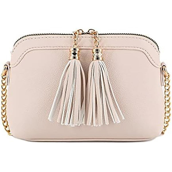 Tassel Small Crossbody Bag With Chain Strap | Modern Boutique Fashion
