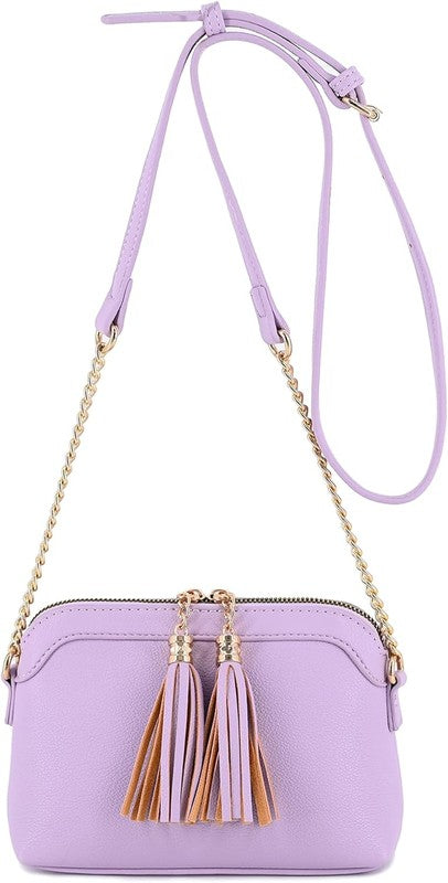 Tassel Small Crossbody Bag With Chain Strap | Modern Boutique Fashion