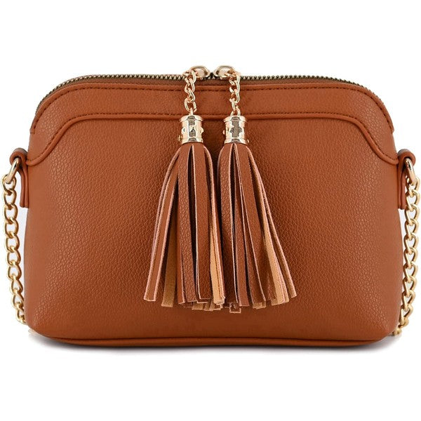 Tassel Small Crossbody Bag With Chain Strap | Modern Boutique Fashion