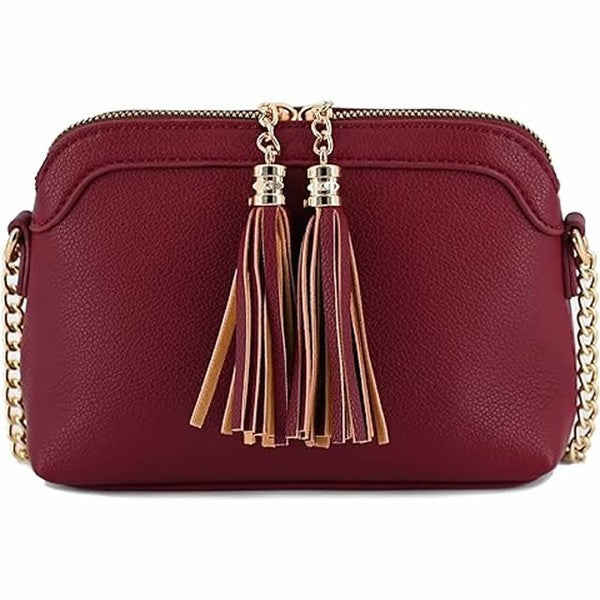 Tassel Small Crossbody Bag With Chain Strap | Modern Boutique Fashion