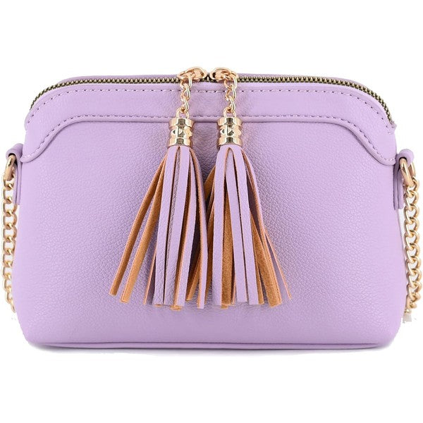 Tassel Small Crossbody Bag With Chain Strap | Modern Boutique Fashion