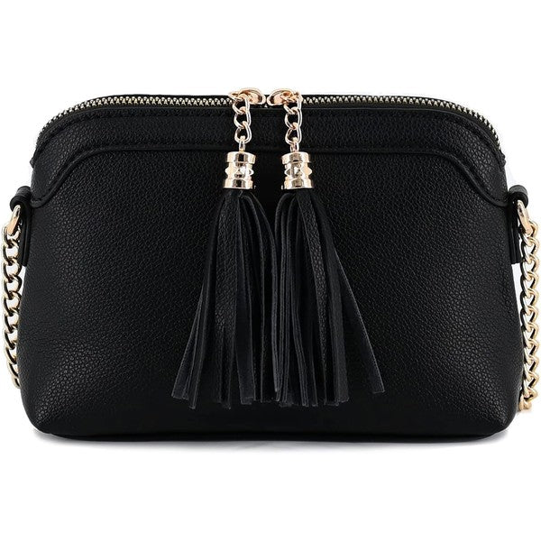 Tassel Small Crossbody Bag With Chain Strap | Modern Boutique Fashion